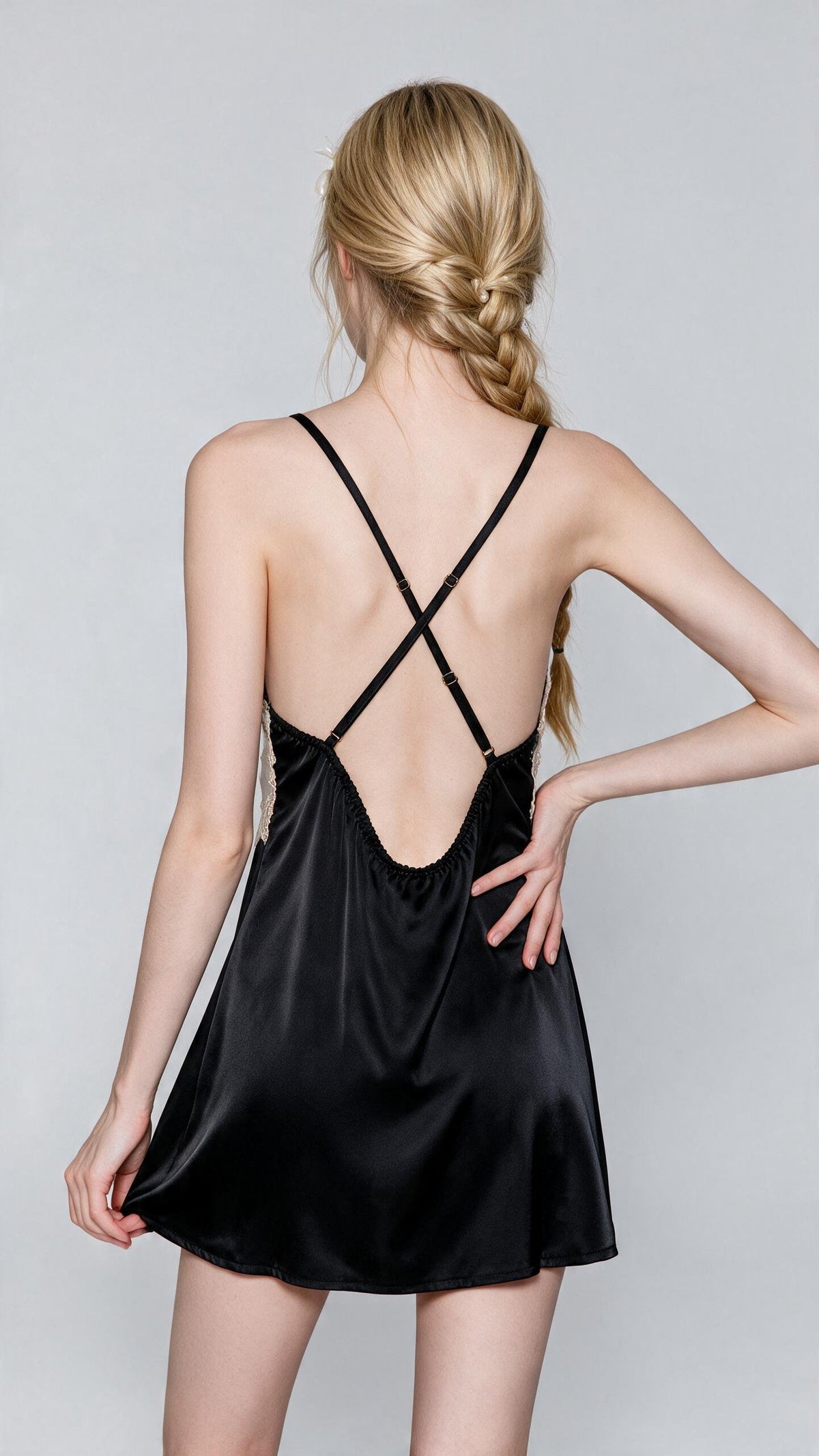 Noir Black Sheer Contrast Babydoll