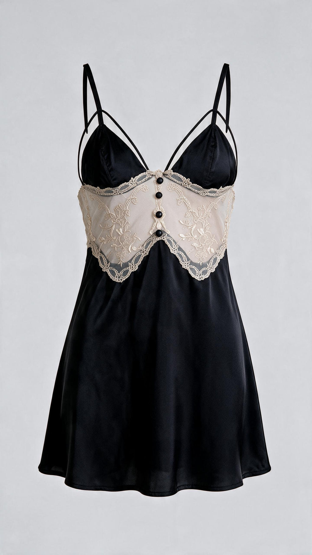 Noir Black Sheer Contrast Babydoll