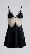 Noir Black Sheer Contrast Babydoll