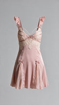 Blush Pink Ruffled Pearl Chain Babydoll