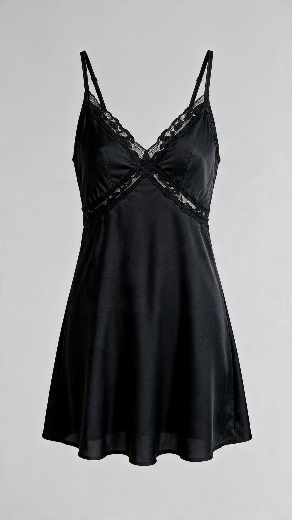 Midnight Black Trimmed Lace Chemise