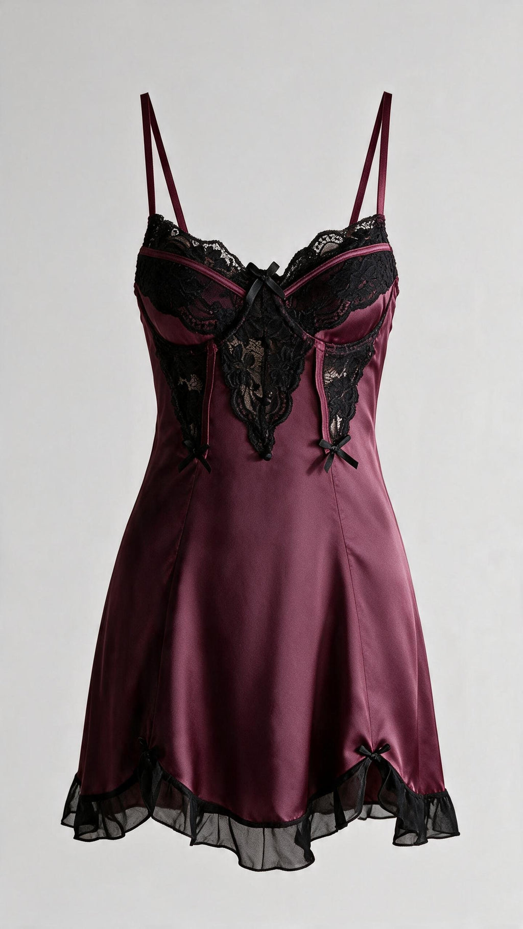 Royal Plum Bow Accent Chemise